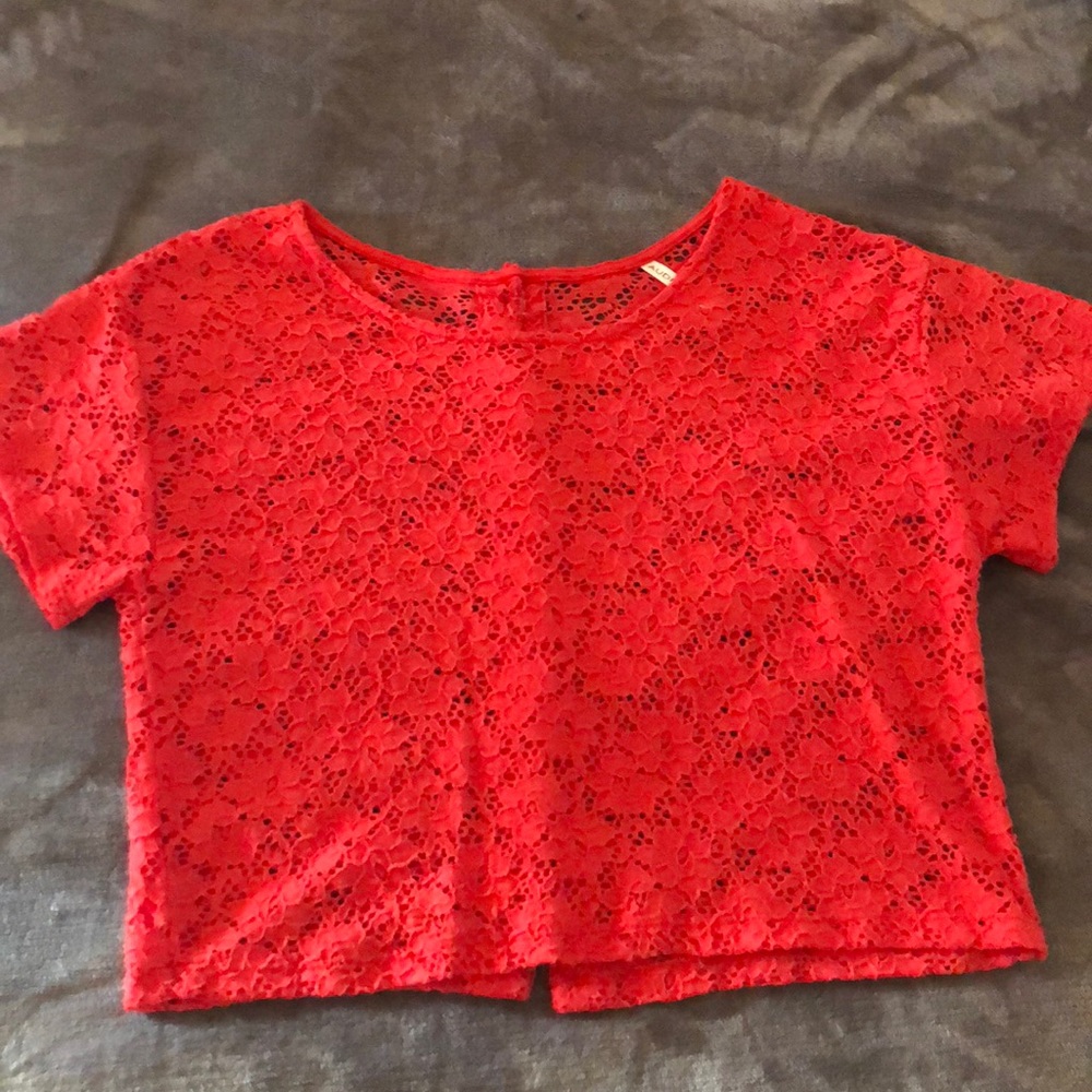 Red lace top